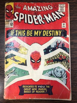 The Spider - Man 31 Marvel 1965 1st Appearance Of Gwen Stacy Harry Osborn