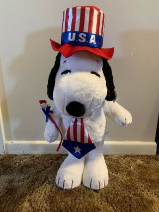 W/tags Snoopy 4th Of July Plush Porch Door Greeter Doll Toy Patriotic Usa