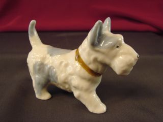 Vintage Scotty Scottish Scottie Terrier Japan Dog Figurine Blue White 25/8 " T St8