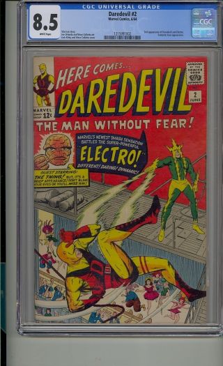 Daredevil 2 Cgc 8.  5 2nd Appearance Electro White Pages
