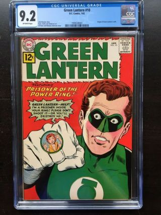 Green Lantern 10 Cgc Nm - 9.  2; Ow; Origin Green Lantern Oath
