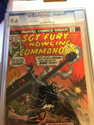 Sgt.  Fury 118 Cgc 9.  6 White Pages