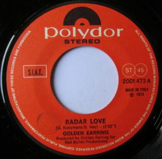 GOLDEN EARRING RADAR LOVE ITALY 1974 POLYDOR 7 
