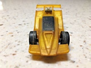Vintage 1970 Sizzlers Redline Yellow Gold Flat Out Car Hot Wheels Big O Layout 2