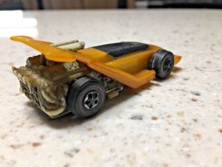Vintage 1970 Sizzlers Redline Yellow Gold Flat Out Car Hot Wheels Big O Layout 3