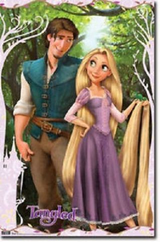 Disney Movie Tangled Rapunzel And Flynn Rider 22x34 Poster Fast