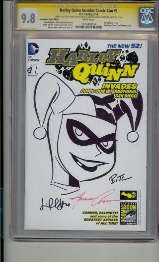 Harley Quinn Ccg 9.  8 Ss Signed & Art Sketch Timm Conner Palmiotti