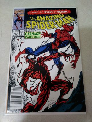 Spider - Man 361,  Newsstand Variant,  Fine,  1st Full App.  Carnage