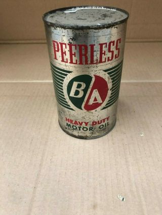 Peerless Ba Heavy Duty Motor Oil Tin Quart - Oil Can