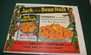 Abbott & Costello / Jack & The Beanstalk Store Sign / Poster - 1952