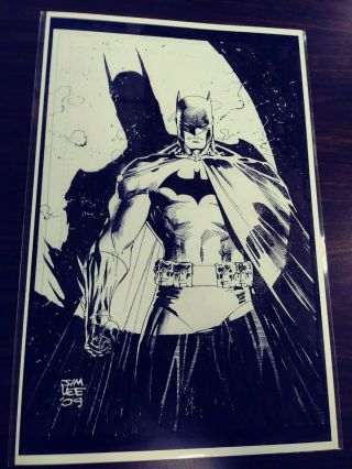 Batman B&w Sketch Jim Lee Art 11x17 9.  8 Print [free Shipping]
