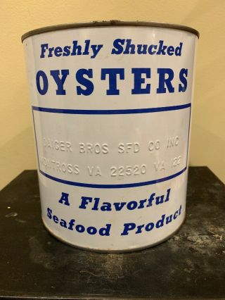 Daiger Brothers Seafood Oyster Can Tin Gallon Montross Va