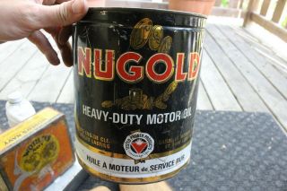 Vintage Nugold Heavy Duty Motor Oil Gas Service Station 1 Gallon