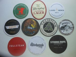 10 Craft Beer Coasters - Mudhen,  Fullsteam,  Strong Rope,  Talisman,  Headflyer,  Stockyard