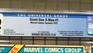 GIANT - SIZE X - MEN 1 Marvel Comics 1975 CGC 9.  2 1st Appearance of the X - Men 2