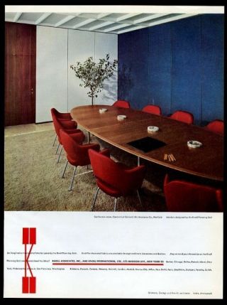 1959 Knoll Associates Modern Office Conference Table Eero Saarinen Chair Ad