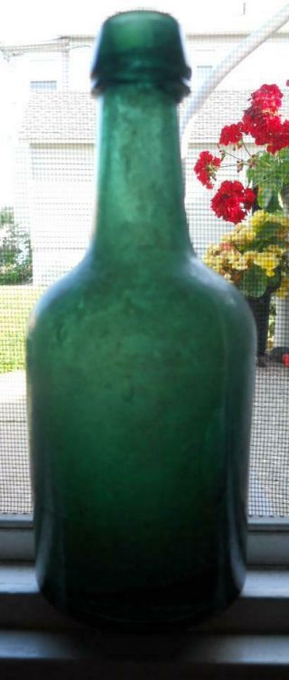 Old Early Smooth Base Green Philadelphia Dug Beer Porter Ale Soda Bottle