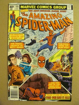 Spider - Man 195 Marvel Comics 1963 Series 2nd App & Origin Black Cat 9.  0