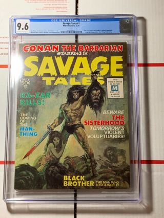 Savage Tales 1 (marvel Comics 1971) Cgc 9.  6 First Man - Thing 2nd Conan Comic