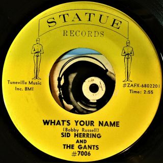 Sid Herring & The Gants 45 Rare Ms Garage Band What 