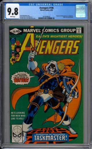 Avengers 196 Cgc Graded 9.  8 Nm/mt 1st Appearance Taskmaster Marvel Comics 1980