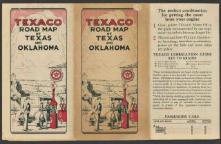 1920s Texaco Road Map Texas & Oklahoma (no Route 66)