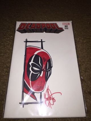 Deadpool 1 Sign & Remarked By Ken Haeser - Dynamic Forces 001 Variant Edition