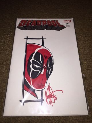 DEADPOOL 1 Sign & Remarked by Ken Haeser - Dynamic Forces 001 Variant Edition 2