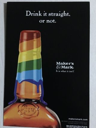 Makers Mark “straight Or Not” Poster 18 By 26.  Portrait