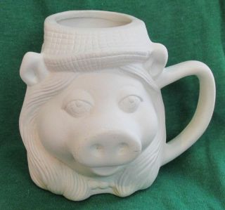Vintage Sigma Tastemaster Miss Piggy Unfinished Unpainted Ceramic Mug Cup Gift