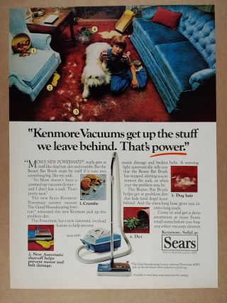 1978 Sears Kenmore Powermate Vacuum Cleaner Vintage Print Ad