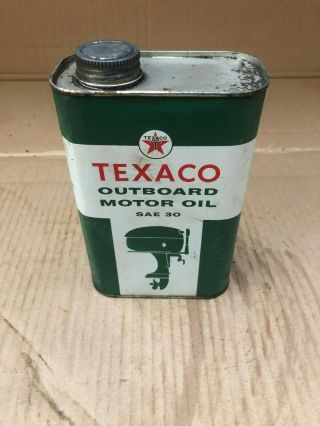 Texaco - Texaco Inc.  - Outboard Motor Oil Tin Quart - Oil Can
