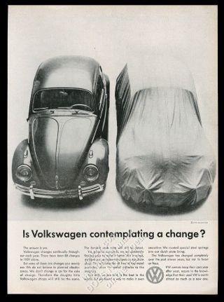 1959 Vw Volkswagen Beetle Classic Car Photo Contemplating A Change Print Ad