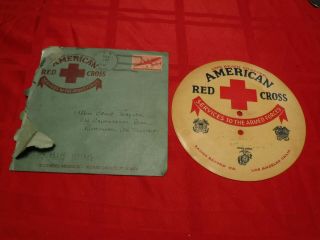 American Red Cross Recorded Message 78 Rpm Rainbo Record Co Navy Ww Ii 6 1/2 "