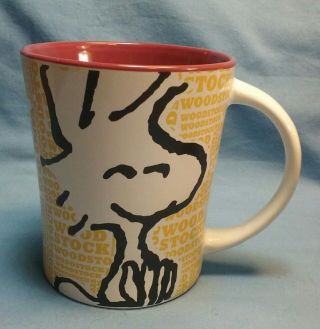 Peanuts Woodstock Named Background Coffee Tea Cocoa Cup Mug Euc