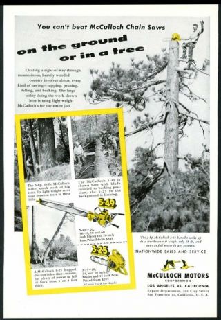 1950 Mcculloch Chainsaw Model 5 - 49 3 - 25 Chain Saw 4 Photo Vintage Trade Print Ad