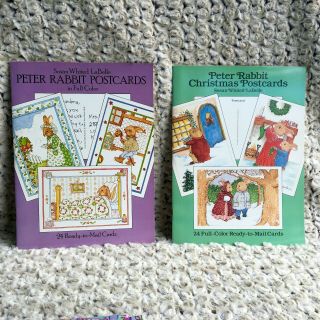 Peter Rabbit 2 Postcard Books Christmas Easter Various Greetings Beatrix Potter