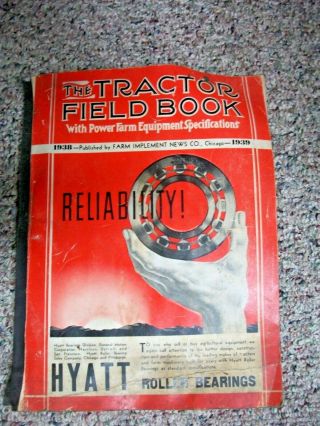 1938 1939 Tractor Field Book John Deere 0liver Farmall Minneapolis Moline Allis