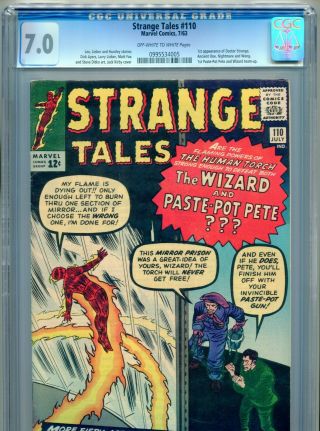 1963 Marvel Strange Tales 110 1st Appearance Doctor Strange Cgc 7.  0 Ow - W Box15