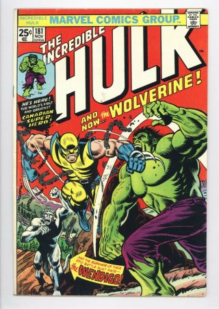 Incredible Hulk 181 Vol 1 Higher Grade 1st App Of Wolverine With Mvs
