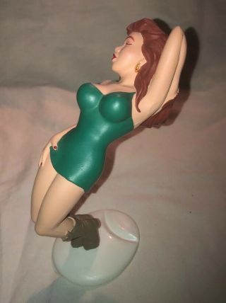 Vtg R.  Demars For Ganz Bottoms Up 12 Oz Can Holder Red Head Pin - Up Cowgirl
