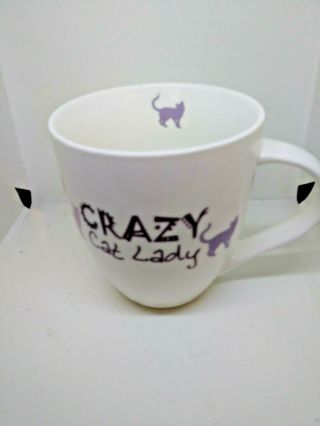 Large Crazy Cat Lady white and grey,  Coffee,  Tea or Soup Mug by THL 2