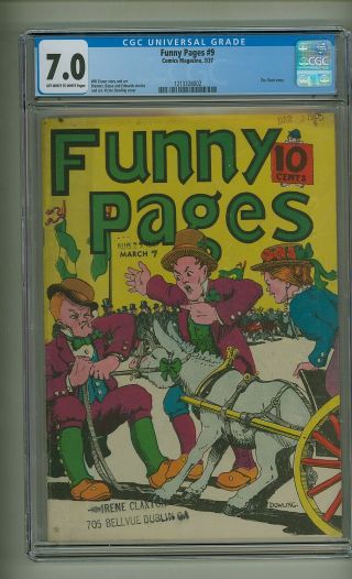 Funny Pages 9 (cgc 7.  0) Ow/w Pgs; The Clock Story; Eisner; 1937; Gsi=8 (c 23726