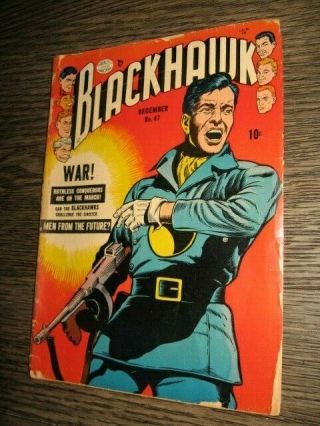 Blackhawk 47 (1951) Pre - Code Golden Age War Comic Reed Crandall Quality Pub