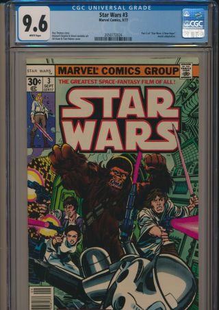Marvel Comics Star Wars 3 1977 Cgc 9.  6 White Pages 1st Print Movie Adaptation