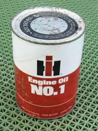 Vintage Ih International Harvester Full Quart Cardboard Oil Can Engine 407353r2