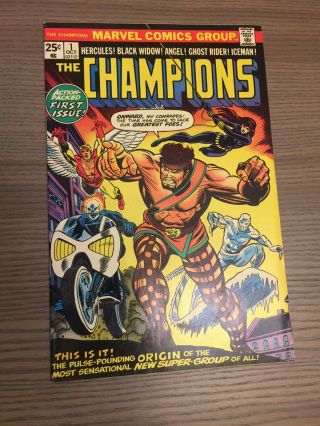 Champions 1 (1975 Marvel) Hercules Ghost Rider Black Widow Appearance
