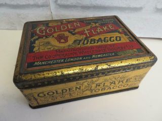 Really Old Tin Box Golden Flake Tobacco Tin