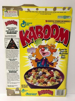 1994 General Mills Kaboom Flat Cereal Box Circus Game