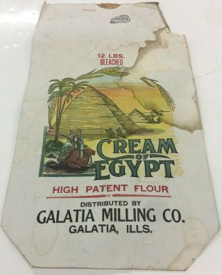 Vintage Flour Bag Cream Of Egypt Galatia Illinois Only One On Ebay